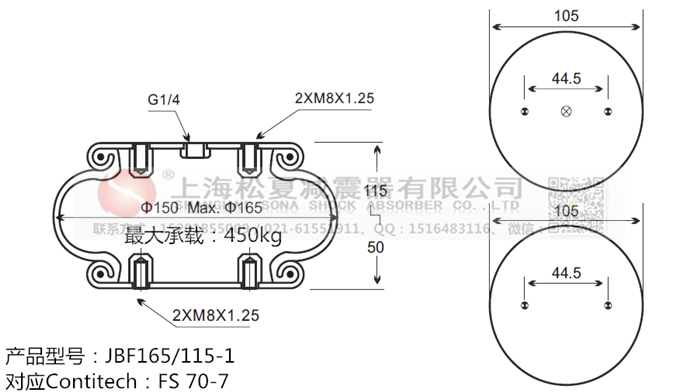 JBF165/115-1橡膠<a href='http://njcmzzs.cn/' target='_blank'><u>空氣彈簧</u></a>