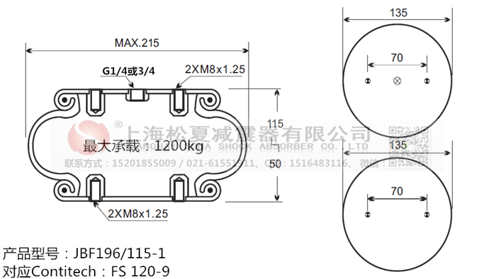 JBF196/115-1橡膠<a href='http://njcmzzs.cn/' target='_blank'><u>空氣彈簧</u></a>