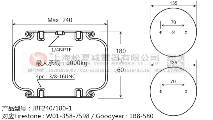 JBF240-180-1橡膠<a href='http://njcmzzs.cn/' target='_blank'><u>空氣彈簧</u></a>