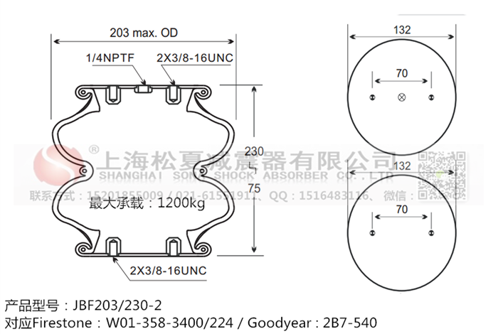 JBF203/230-2橡膠<a href='http://njcmzzs.cn/' target='_blank'><u>空氣彈簧</u></a>
